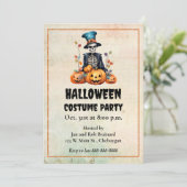 ハロウィンカラフルスケルトンパーティの招待状 招待状 (スタンド正面)