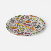 ハロウィンカラフルドールオブジェクトのパターン ペーパープレート (アングル)