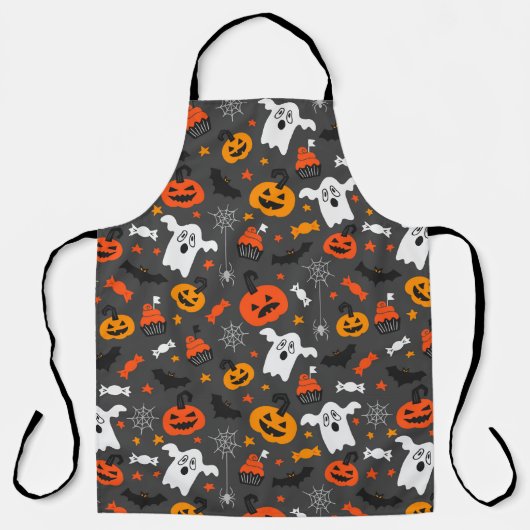 ハロウィンカラフルパターン エプロン (正面)
