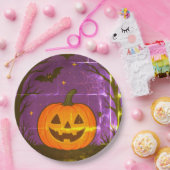 ハロウィンカラフルパンプキンナプキン ペーパープレート (パーティー)