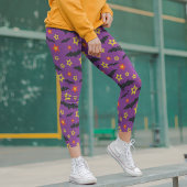 ハロウィンカラフルモダンこうもり星型 カプリレギンス