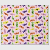 ハロウィンカラフル不気味キャンディスシームレスパターン ラッピングペーパー (フラット)