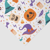 ハロウィンカラフル不気味シンボルパターン 薄葉紙 (詳細)