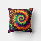 ハロウィンカラー&おもしろいカボチャのタイダイ クッション (裏面)