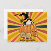 ハロウィンカワイイおもしろい格言パンプキカラフルン ポストカード (正面/裏面)