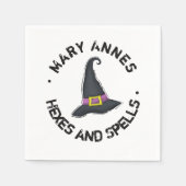 ハロウィンカワイイお洒落ウィッチハットタイポグラフィ スタンダードカクテルナプキン (正面)