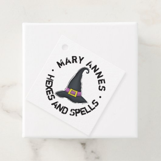 ハロウィンカワイイお洒落ウィッチハットタイポグラフィ フェイバータグ (インサイチュ)