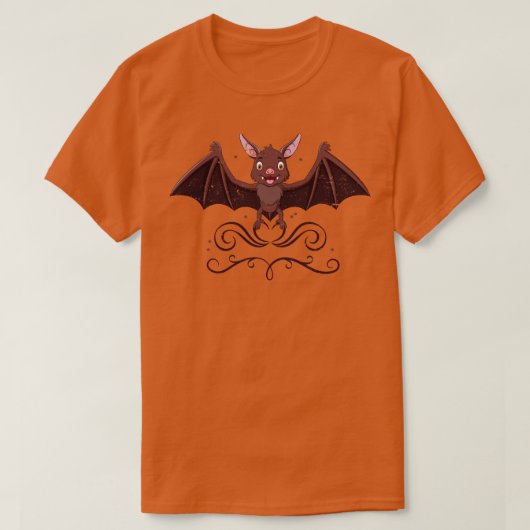 ハロウィンカワイイこうもり Tシャツ (デザイン正面)