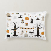 ハロウィンカワイイ不気味幽霊ウィッチカボチャ アクセントクッション (裏面)