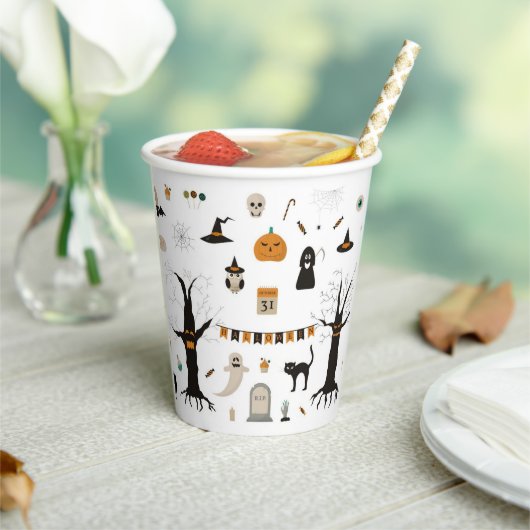 ハロウィンカワイイ不気味幽霊ウィッチカボチャ 紙コップ (インサイチュ)