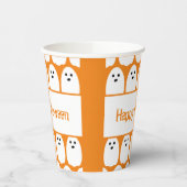 ハロウィンカワイイ幽霊オレンジパーティー 紙コップ (左)