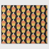 ハロウィンカワイイ幽霊オンカップケーキ ラッピングペーパー (フラット)