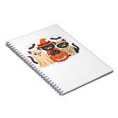 ハロウィンカワイイ幽霊カボチャクラシック猫Tシャツ_1 ノートブック (右側)