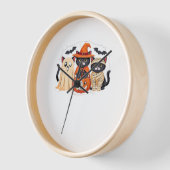 ハロウィンカワイイ幽霊カボチャクラシック猫Tシャツ_1 壁時計 (傾斜)