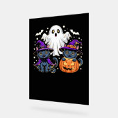 ハロウィンカワイイ幽霊カボチャクラシック猫Tシャツ_3 アクリルサイン (傾斜)