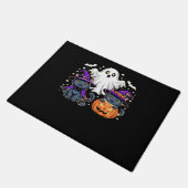 ハロウィンカワイイ幽霊カボチャクラシック猫Tシャツ_3 ドアマット (アングル)