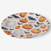 ハロウィンカワイイ幽霊カボチャパーティープレート ペーパープレート (アングル)