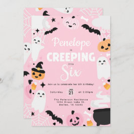 ハロウィンカワイイ幽霊カボチャ6thバースデーパーティー 招待状