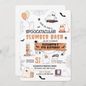 ハロウィンカワイイ幽霊スランバーパーティー 招待状 (正面/裏面)