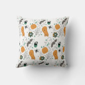 ハロウィンカワイイ幽霊ドードルズパターン装飾用クッション クッション (裏面)