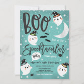 ハロウィンカワイイ幽霊バースデーパーティースプオクトカキュラ 招待状 (正面)