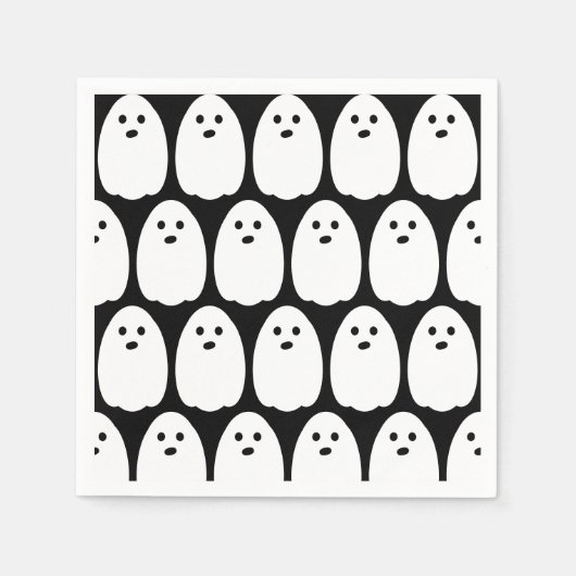 ハロウィンカワイイ幽霊パーティー スタンダードカクテルナプキン (正面)
