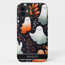 ハロウィンカワイイ幽霊ボホパーソナライズされた iPhone 11 ケース