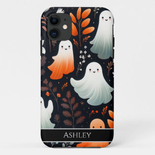 ハロウィンカワイイ幽霊ボホパーソナライズされた iPhone 11 ケース