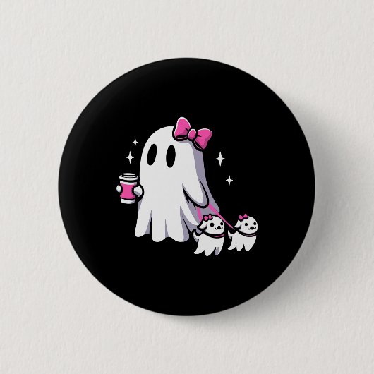 ハロウィンカワイイ幽霊歩くドッグピ不気味ックコック 缶バッジ (正面)
