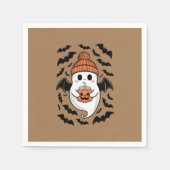 ハロウィンカワイイ幽霊秋不気味シーズンギフト スタンダードカクテルナプキン (正面)