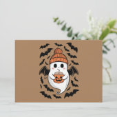 ハロウィンカワイイ幽霊秋不気味シーズンギフト 招待状 (スタンド正面)