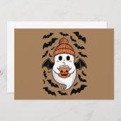 ハロウィンカワイイ幽霊秋不気味シーズンギフト 招待状 (正面/裏面)