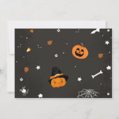 ハロウィンカワイイ幽霊誕生日スポオクタキュラー サンキューカード (裏面)