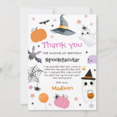 ハロウィンカワイイ幽霊誕生日 サンキューカード (正面)