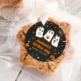 ハロウィンカワイイ幽霊1stバースデースポオクタキュラー ラウンドシール