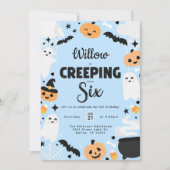 ハロウィンカワイイ幽霊6thバースデーパーティー 招待状 (正面)