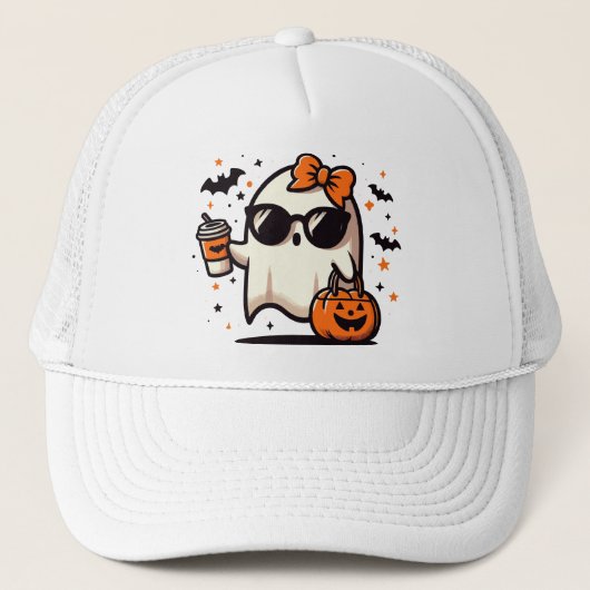 ハロウィンカワイイ幽霊 キャップ (正面)
