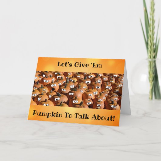 ハロウィンカワイカボチャおもしろい秋秋 カード (正面)