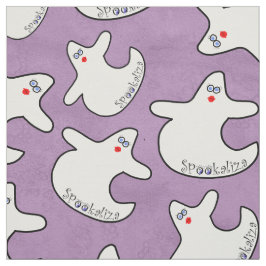 ハロウィンカワイディヴァ幽霊ランダムパターンパープルBG ファブリック