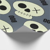 ハロウィンカワイトスカル、ブーー、子どもっぽく継ぎ目のないパ ラッピングペーパー (角)