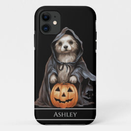 ハロウィンカワイドッグ幽霊 パーソナライズされた iPhone 11 ケース