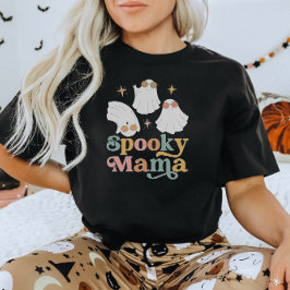 ハロウィンカワイママ不気味レトロフォント Tシャツ
