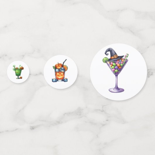 ハロウィンカートゥーンカクテルドリンクミックス不気味おもしろい コンフェッティ (裏面)