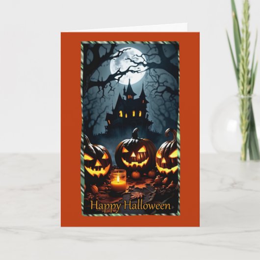 ハロウィンカードに出会うジャック・オランタン カード (正面)
