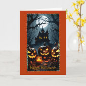 ハロウィンカードに出会うジャック・オランタン カード (黄色い花)