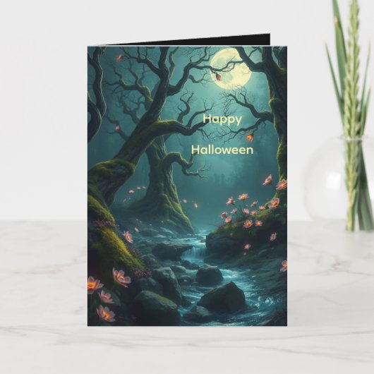 ハロウィンカードの不気味な森 カード (正面)