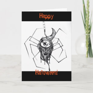 ハロウィンカードを引いているくも カード