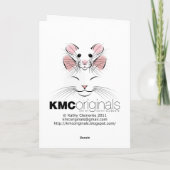 ハロウィンカードラットのカボチャバスケットの満月の霧 カード (裏面)