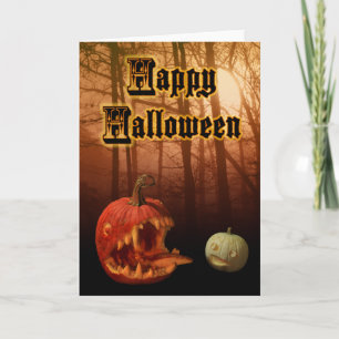 ハロウィンカード空腹なジャックoランタンのブランク カード