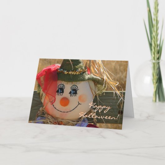 ハロウィンカード – かかしガール – ハッピーハローウィン カード (正面)